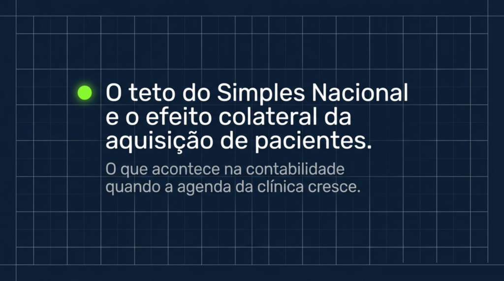 Slide 1 do artigo O teto do Simples Nacional: o que acontece quando o marketing da clínica funciona, da HDP BRASIL